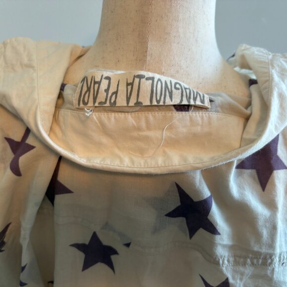 Magnolia Pearl White Long Sleeve Shirt with Purple Stars - NWOT - Picture 7 of 8